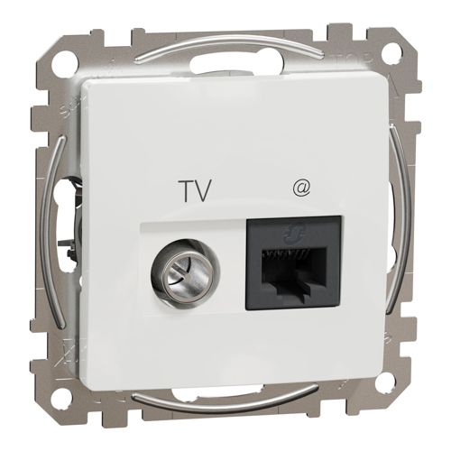 Розетка TV + RJ45 кат.6 UTP Schneider Electric біла Sedna Design