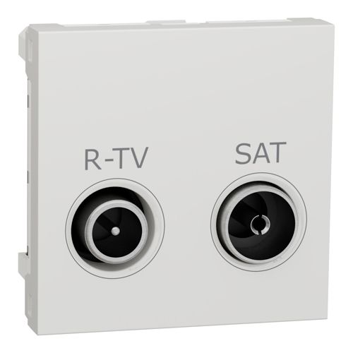 Розетка TV-R-SAT прохідна подвійна Schneider Electric біла Unica New