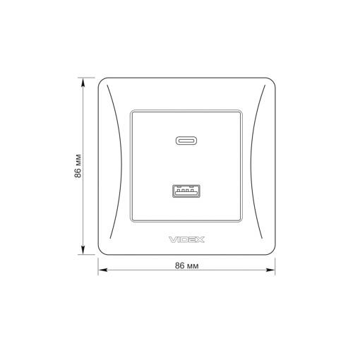 Розетка USB-A + USB-C PD20W VIDEX BINERA кремова