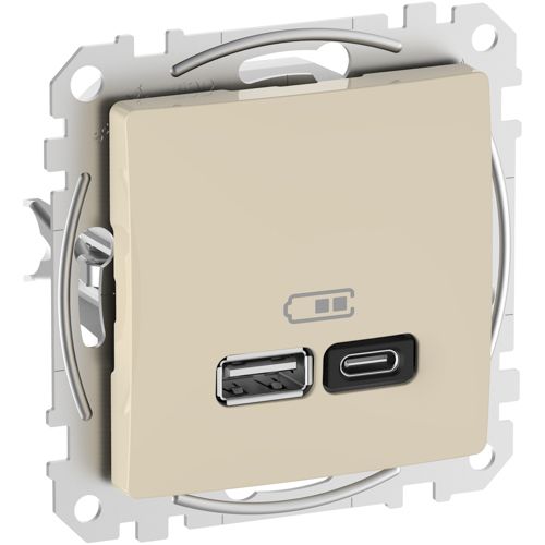 Розетка USB подвійна A+C 3A Schneider Electric бежева Sedna Design