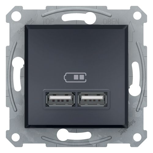 Розетка USB тип A+A 2,1A Schneider Electric антрацит Asfora
