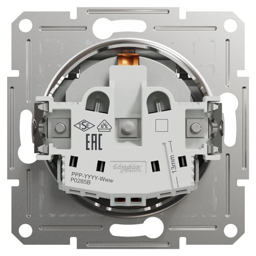 Розетка з заземленням і кришкою Schneider Electric алюміній Asfora