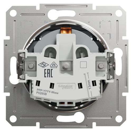 Розетка з заземленням і кришкою Schneider Electric сталь Asfora