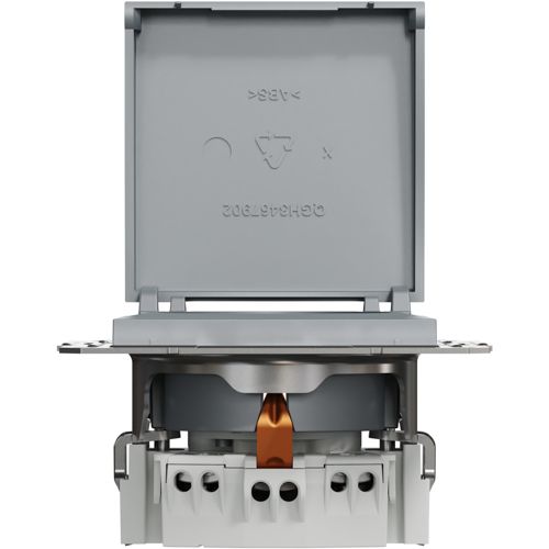 Розетка з заземленням і кришкою Schneider Electric сталь Asfora