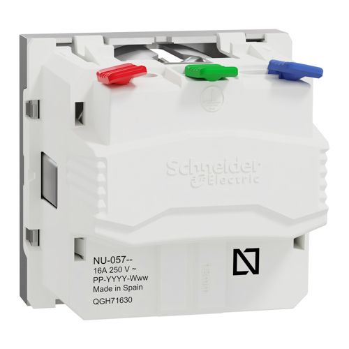 Розетка з заземленням і шторками 16А з швидкозатискними клемами Schneider Electric алюміній Unica New