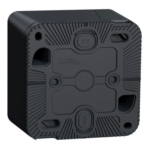 Розетка з заземленням і шторками IP55 Schneider Electric чорна Mureva Styl