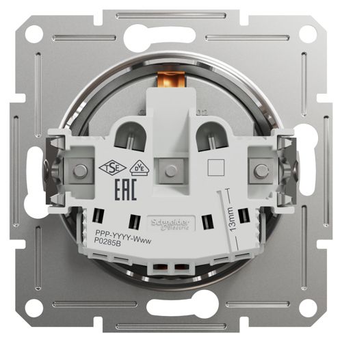 Розетка з заземленням Schneider Electric алюміній Asfora