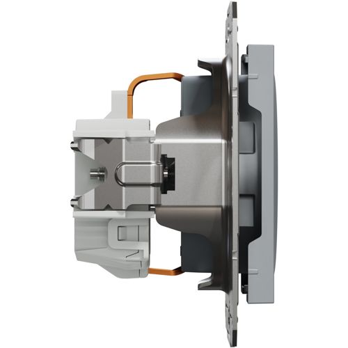 Розетка з заземленням Schneider Electric сталь Asfora