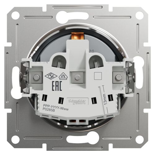 Розетка з заземленням Schneider Electric сталь Asfora