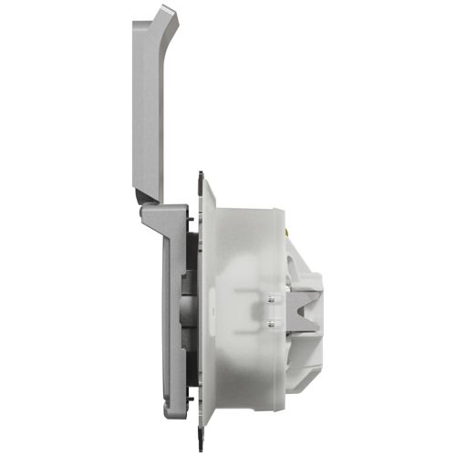 Розетка з заземленням, шторками та кришкою IP44 Schneider Electric алюміній Sedna Design