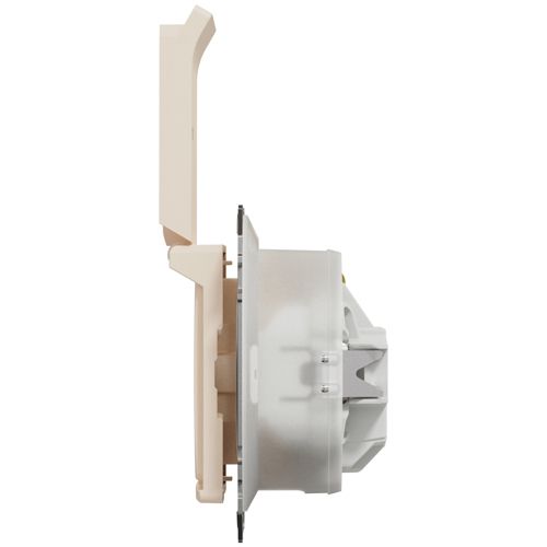Розетка з заземленням, шторками та кришкою IP44 Schneider Electric бежева Sedna Design