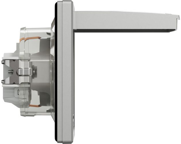 Розетка з заземленням, захисними шторками і кришкою IP44 Schneider Electric алюміній Asfora