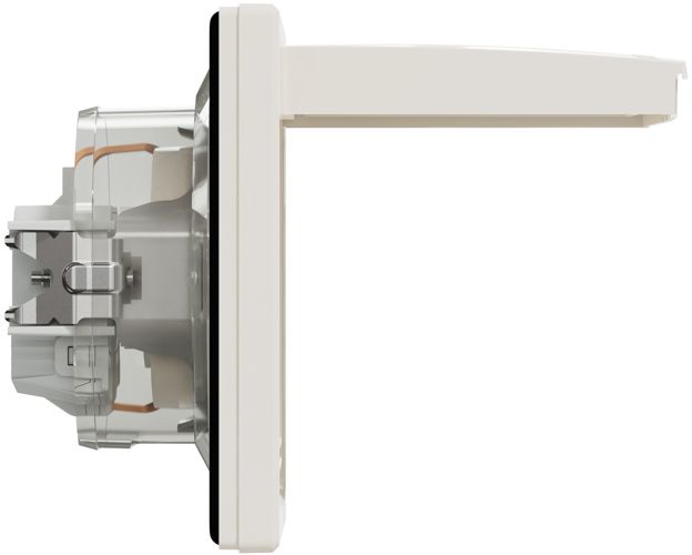 Розетка з заземленням, захисними шторками і кришкою IP44 Schneider Electric кремова Asfora
