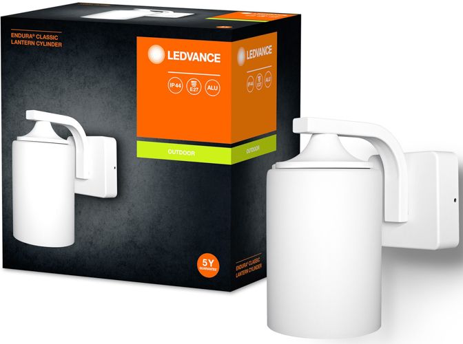 Світильник настінний LEDVANCE цилінчричний E27 IP43 білий Endura Classic
