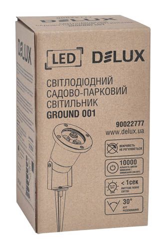 Світильник садовий DELUX GROUND 001 3W 5000К 230V IP64 чорний