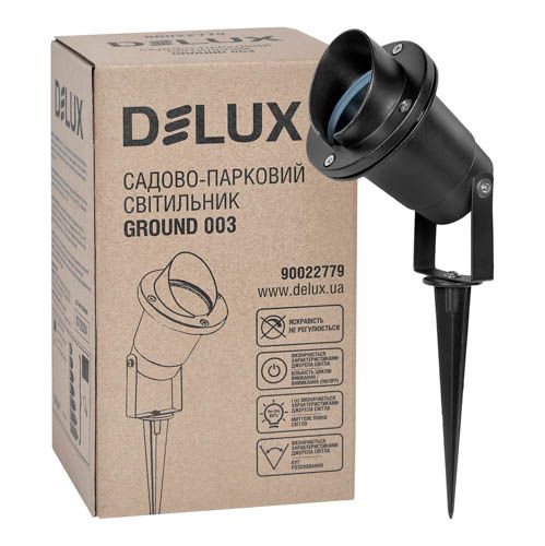 Світильник садовий DELUX GROUND 003 GU5,3 230V IP64 чорний