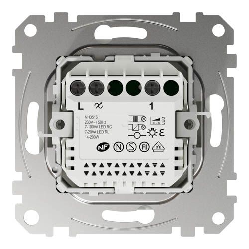 Світлорегулятор LED поворотний Schneider Electric RC/RL 5-200Вт Sedna Design білий без рамки