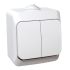 Выключатель освещения двухклавишный Schneider Electric белый Cedar Plus IP44