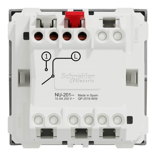 Вимикач освітлення одноклавішний Schneider Electric 10А Unica New алюміній