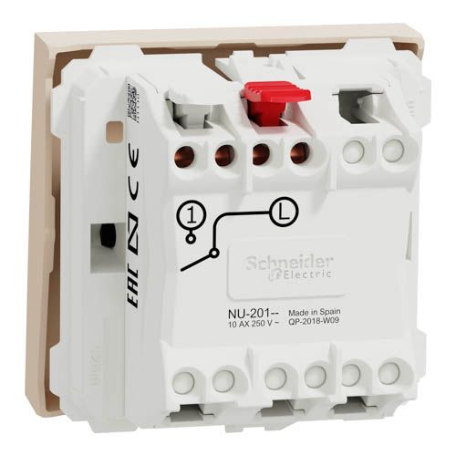 Вимикач освітлення одноклавішний Schneider Electric 10А Unica New бежевий