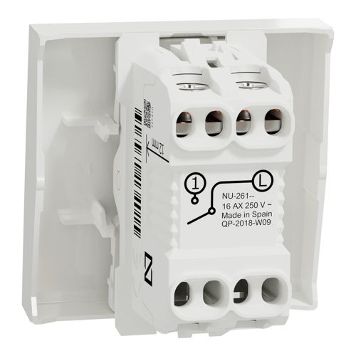 Вимикач освітлення одноклавішний Schneider Electric (2 модулі) 16А Unica New білий