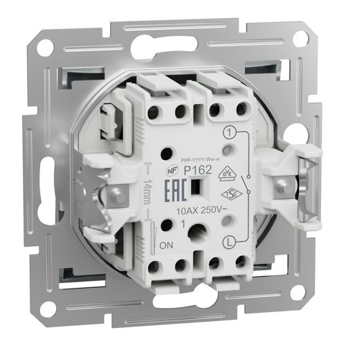 Вимикач освітлення одноклавішний Schneider Electric Asfora алюміній