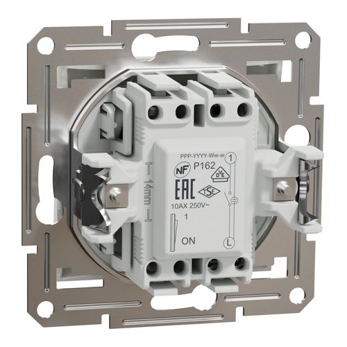 Вимикач освітлення одноклавішний Schneider Electric з підсвіткою Asfora (без рамки) білий