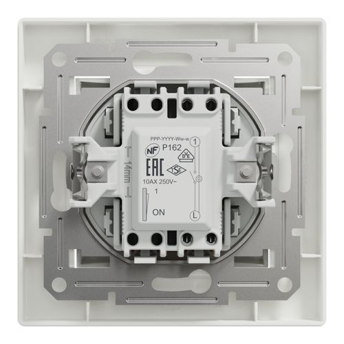 Вимикач освітлення одноклавішний Schneider Electric з підсвіткою Asfora білий