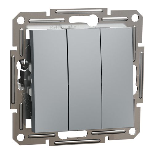 Вимикач освітлення триклавішний Schneider Electric Asfora сталь